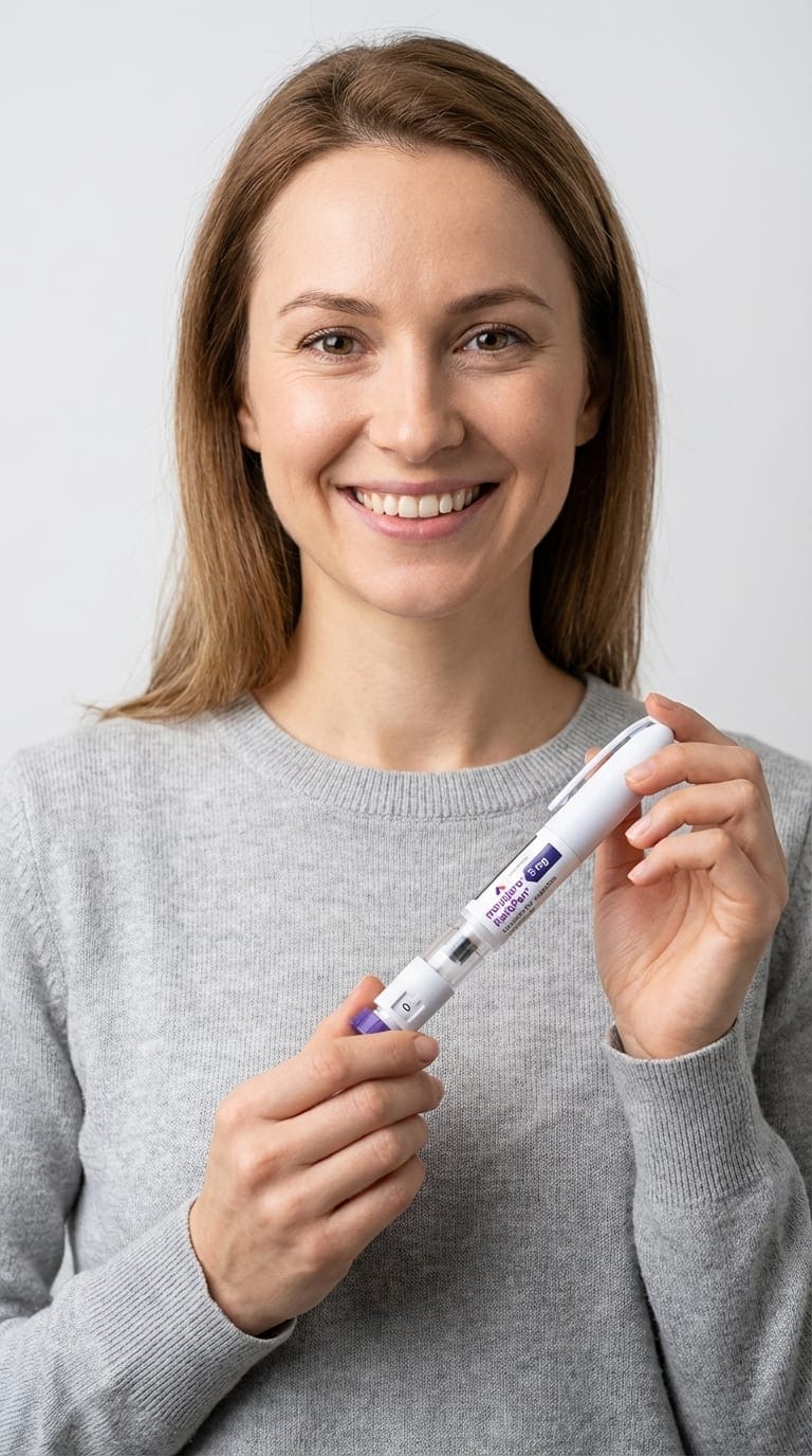 Жінка тримає Mounjaro KwikPen — програма схуднення з Mounjaro онлайн, DOZA Україна Жінка тримає Mounjaro KwikPen — програма схуднення з Mounjaro онлайн, DOZA Україна